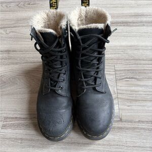 Dr. Martens Black Combat Boots with fleece lining